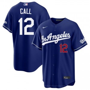 #12 Alex Call Royal On-Field Style Baseball Jersey | Men Authentic LAD MLB Apparel dfJ31K55