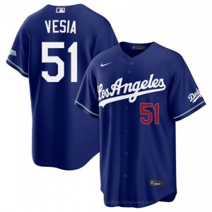 #51 Alex Vesia Royal On-Field Style Baseball Jersey | Men Authentic Los Angeles Dodgers MLB Apparel 8u2w4T43