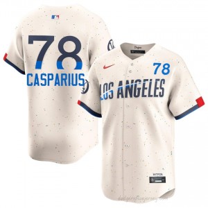 Dodgers Ben Casparius #78 Cream Men Premium Jersey | MLB Collectible Baseball Uniform 7of71793