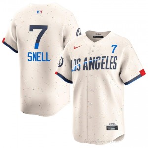 Dodgers Blake Snell #7 Cream Men Premium Jersey | MLB Collectible Baseball Uniform tK75h712