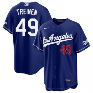 #49 Blake Treinen Royal On-Field Style Baseball Jersey | Men Authentic L.A. Dodgers MLB Apparel y8001473