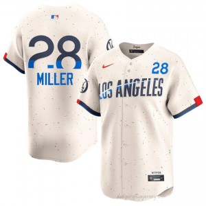 Men Bobby Miller #28 Dodgers Cream Elite Baseball Jersey| Embroidery Authentic 7trU8h68