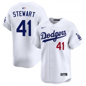 Men Brock Stewart #41 LA Dodgers White Elite Baseball Jersey| Stitched Authentic 5Dh48015