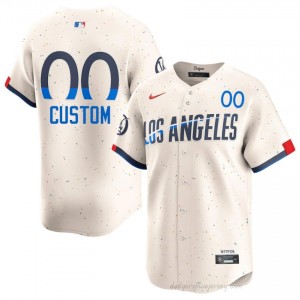Custom #00 Cream Baseball Jersey | Men Dodgers Premium MLB Uniform 320q2258