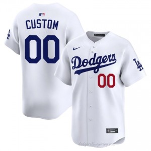 LA Dodgers Custom #00 White Men Premium Jersey | MLB Collectible Baseball Uniform 078aBt59