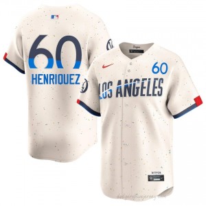 Men Edgardo Henriquez #60 Cream Alternate Limited Baseball Jersey | Dodgers Official MLB Design JjqR5c37