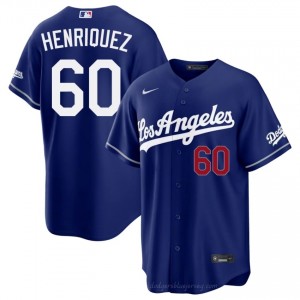 #60 Edgardo Henriquez Royal On-Field Style Baseball Jersey | Men Authentic Dodgers MLB Apparel 5q2n4i32