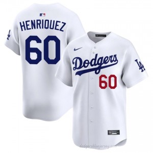 LA Dodgers Edgardo Henriquez #60 White Men Premium Jersey | MLB Collectible Baseball Uniform xL0M3569