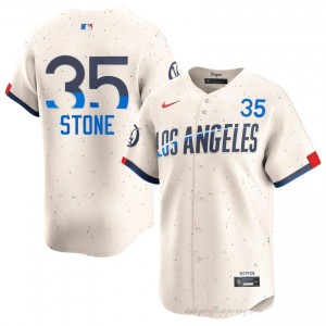 Cream Gavin Stone #35 Men Baseball Jersey | Dodgers Limited Edition MLB Player Gear 5E65c660
