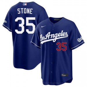 #35 Gavin Stone Royal On-Field Style Baseball Jersey | Men Authentic LAD MLB Apparel B4265081