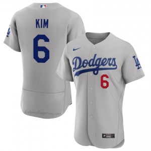 #6 Hyeseong Kim Gray On-Field Style Baseball Jersey | Men Authentic Los Angeles Dodgers MLB Apparel 00VY2C44