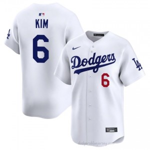 LA Dodgers Hyeseong Kim #6 White Men Premium Jersey | MLB Collectible Baseball Uniform 6G3bTs41