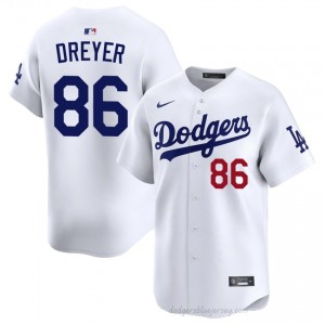 LA Dodgers Jack Dreyer #86 White Men Premium Jersey | MLB Collectible Baseball Uniform nL7k5C40