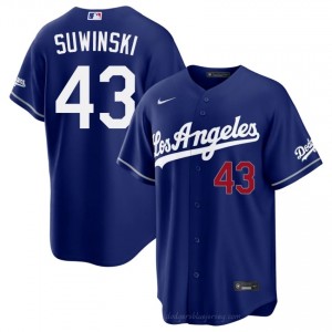 #43 Jack Suwinski Royal On-Field Style Baseball Jersey | Men Authentic LA Dodgers MLB Apparel 8uLm4625