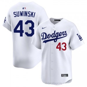 White Jack Suwinski #43 Men Baseball Jersey | LA Dodgers Limited Edition MLB Player Gear 55Bd6b33