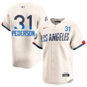 Joc Pederson #31 Cream Baseball Jersey | Men Dodgers Premium MLB Uniform 7gHahw37