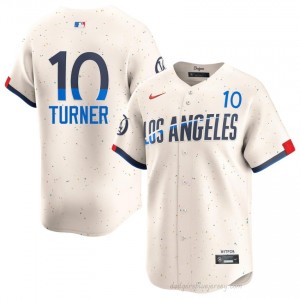 #10 Justin Turner Cream On-Field Style Baseball Jersey | Men Authentic Dodgers MLB Apparel MYgU4141
