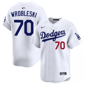 Men Justin Wrobleski #70 LA Dodgers White Elite Baseball Jersey| Stitched Authentic 254jRd80