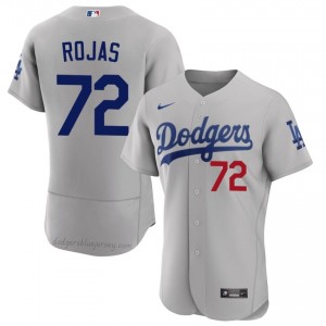 Men Miguel Rojas #72 Los Angeles Dodgers Gray Elite Baseball Jersey| Embroidery Authentic 80sKm543