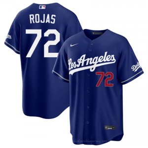 #72 Miguel Rojas Royal On-Field Style Baseball Jersey | Men Authentic LA Dodgers MLB Apparel y42B3167
