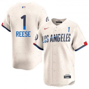 Pee Wee Reese #1 Cream Baseball Jersey | Men Dodgers Premium MLB Uniform Ku1F1318