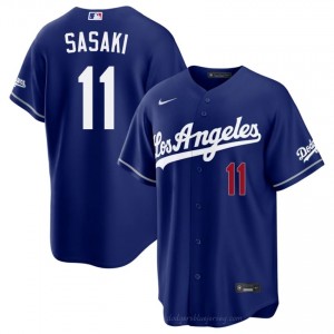 #11 Roki Sasaki Royal On-Field Style Baseball Jersey | Men Authentic LAD MLB Apparel c7573425