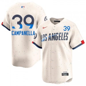#39 Roy Campanella Cream On-Field Style Baseball Jersey | Men Authentic Dodgers MLB Apparel rS26P588