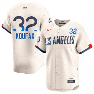 Cream Sandy Koufax #32 Men Baseball Jersey | Dodgers Limited Edition MLB Player Gear F51P2V93