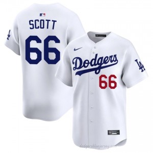 LA Dodgers Tanner Scott #66 White Men Premium Jersey | MLB Collectible Baseball Uniform 48800168