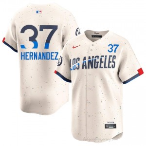 Teoscar Hernandez #37 Cream Baseball Jersey | Men Dodgers Premium MLB Uniform 7633j844