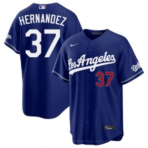 #37 Teoscar Hernandez Royal On-Field Style Baseball Jersey | Men Authentic L.A. Dodgers MLB Apparel Id2a2o78