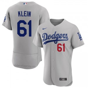 Men Will Klein #61 Los Angeles Dodgers Gray Elite Baseball Jersey| Embroidery Authentic TEL46w79