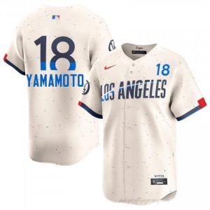 Men Yoshinobu Yamamoto #18 Cream Alternate Limited Baseball Jersey | Dodgers Official MLB Design 3p0FI710