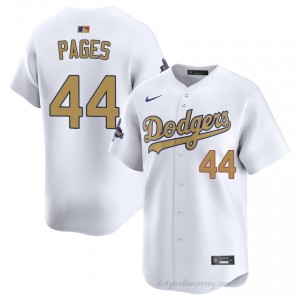 2026 Gold Collection White Andy Pages #44 Men Baseball Jersey | LAD Limited Edition MLB Player Gear w3744M19