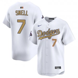Men 2026 Gold Collection Blake Snell #7 LAD White Elite Baseball Jersey| Stitched Authentic 0B688r21