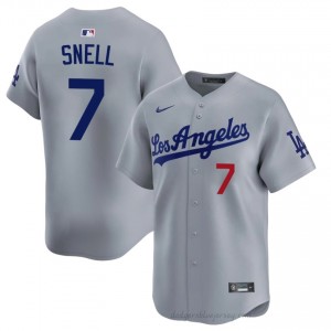 #7 Blake Snell Grey On-Field Style Baseball Jersey | Men Authentic L.A. Dodgers MLB Apparel 464kBK56