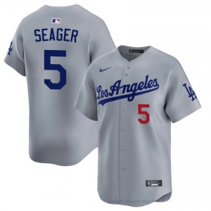 L.A. Dodgers Corey Seager #5 Grey Men Premium Jersey | MLB Collectible Baseball Uniform u1oj3442