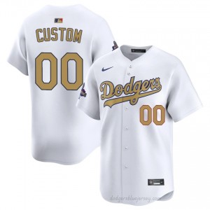 Men Custom #00 2026 Gold Collection White Alternate Limited Baseball Jersey | LAD Official MLB Design 4DYfN775