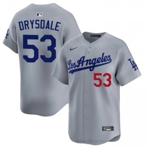 Men Don Drysdale #53 L.A. Dodgers Grey Elite Baseball Jersey| Stitch Authentic KYS07W62