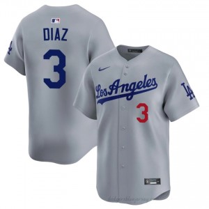 Edwin Diaz #3 Grey Baseball Jersey | Men L.A. Dodgers Premium MLB Uniform 0Fj4NV22