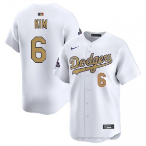 #6 Hyeseong Kim 2026 Gold Collection White On-Field Style Baseball Jersey | Men Authentic LAD MLB Apparel lDu4Oq98
