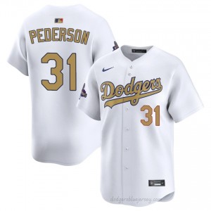 #31 Joc Pederson 2026 Gold Collection White On-Field Style Baseball Jersey | Men Authentic LAD MLB Apparel 01daa037