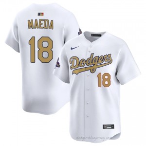 Kenta Maeda #18 2026 Gold Collection White Baseball Jersey | Men LAD Premium MLB Uniform Q1242a76