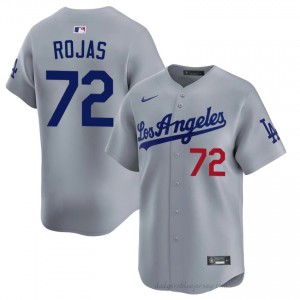 #72 Miguel Rojas Grey On-Field Style Baseball Jersey | Men Authentic L.A. Dodgers MLB Apparel 2aX1n691