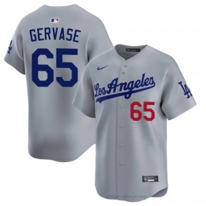Men Paul Gervase #65 Grey Alternate Limited Baseball Jersey | L.A. Dodgers Official MLB Design M21i3167