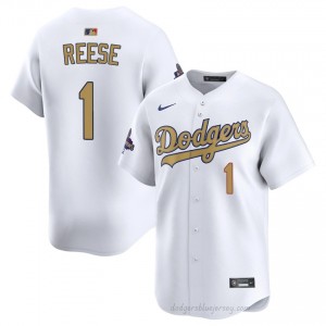 Men Pee Wee Reese #1 2026 Gold Collection White Alternate Limited Baseball Jersey | LAD Official MLB Design 183qNd55