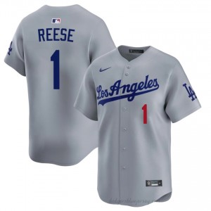 Men Pee Wee Reese #1 L.A. Dodgers Grey Elite Baseball Jersey| Stitch Authentic 2x2j3572
