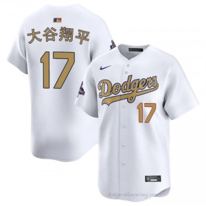 LAD Shohei Ohtani #17 2026 Gold Collection White Men Premium Jersey | MLB Collectible Baseball Uniform 56IM6420