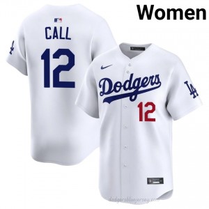 Alex Call #12 White Baseball Jersey | Women LA Dodgers Premium MLB Uniform EfB05l17