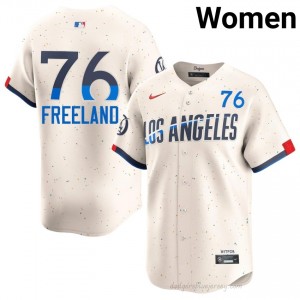 Women Alex Freeland #76 Dodgers Cream Elite Baseball Jersey| Stitch Authentic L01BC111